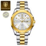 Poedagar 875 Stainless Steel Quartz Fashion Watch for Men Gold Blue