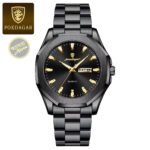 Poedagar 875 Stainless Steel Quartz Fashion Watch for Men Gold Blue