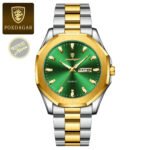 Poedagar 875 Stainless Steel Quartz Fashion Watch for Men Gold Blue